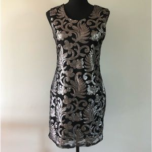Women’s Runway Paris Black & Gray sequins sleeveless dress size S